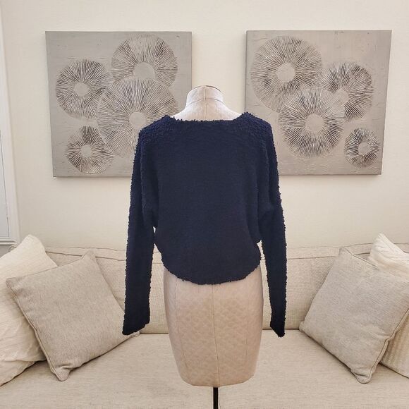 FREE PEOPLE | Popcorn Crop Sweater - Black - Picture 9 of 15